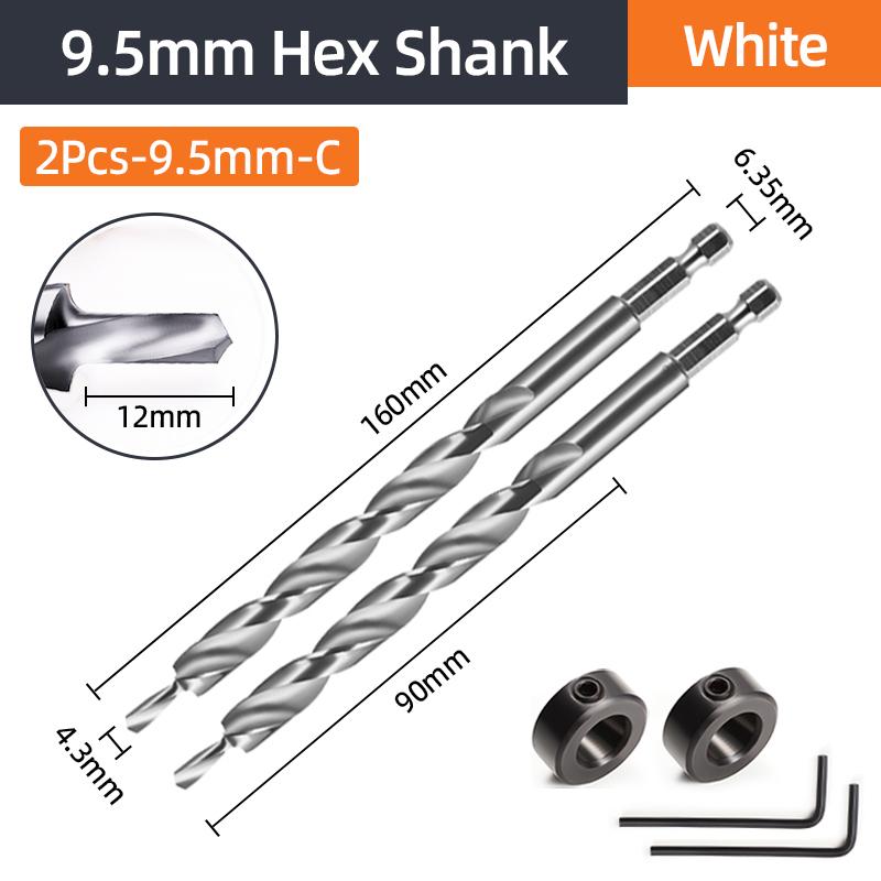 

9 мм 9,5 мм спиральное ступенчатое сверло со стопорным воротником, набор для Kreg, набор направляющих для карманных отверстий, деревообрабатывающие инструменты для сверления наклонных отверстий