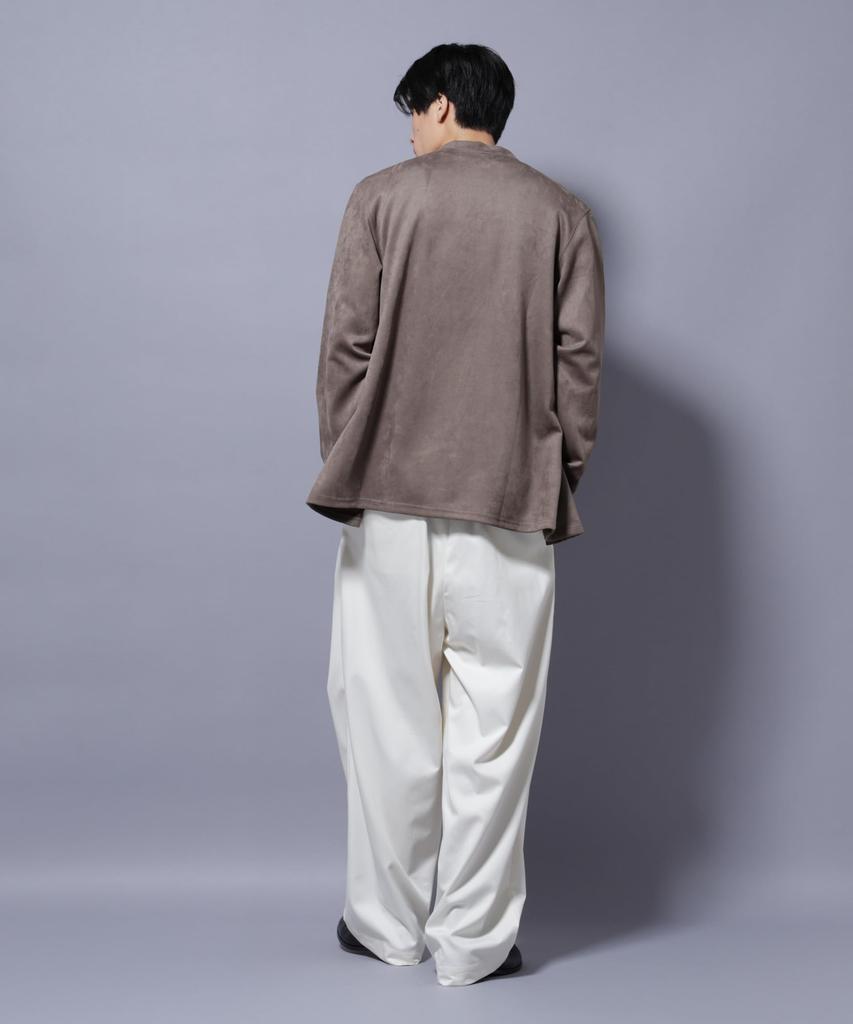 Nano Universe Wildlederimitat Topper Cardigan, Herren, XL, 043, Greige, 672-5223201