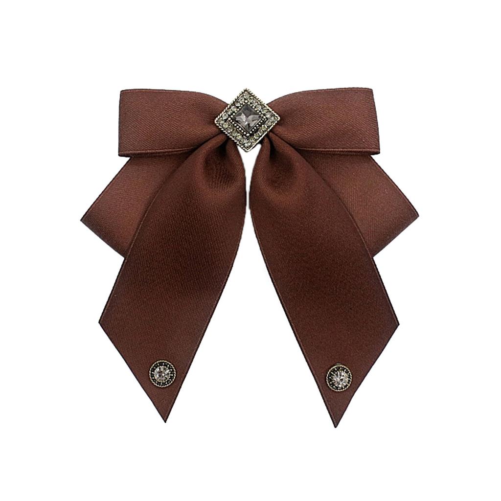 Coffee Brown Necktie Fashion School Uniform Bow Tie Solid Color Necktie for Women's Shirts