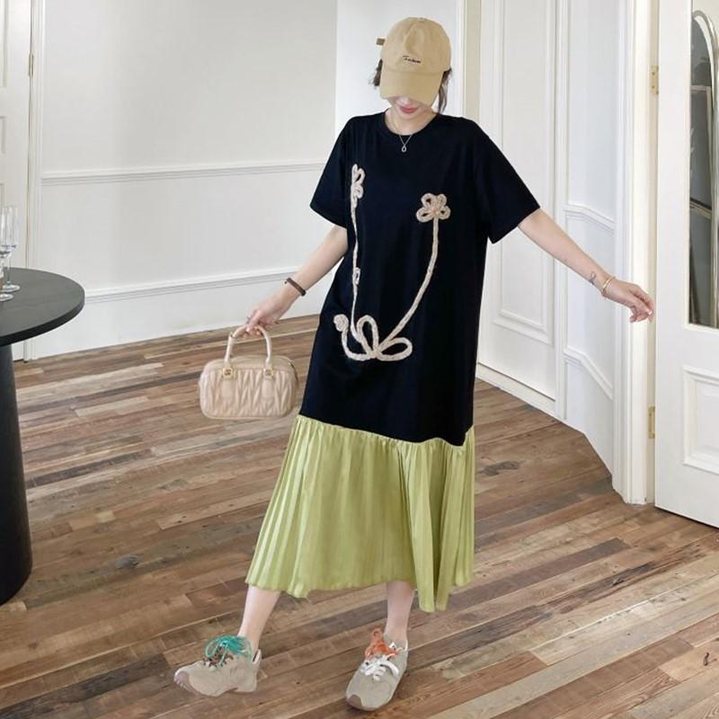 Short Sleeve Plus Size Cotton Vintage Floral Embroidery New In Dresses for Women Casual Loose Long Summer Dress