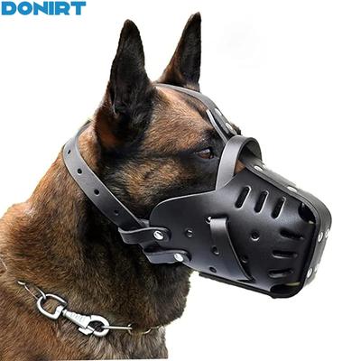Kožené košíkové náhubky pro psy, Klecové náhubky proti kousání, Tréninkové, Obranné masky pro malé i velké psy, Německý ovčák, Doberman