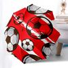 Soccer Ball Pattern Automatic Opening/Closing Umbrella - Portable Three-Fold Design with 8-Bone Iron Frame - Gift for Fans, Travelers, Daily