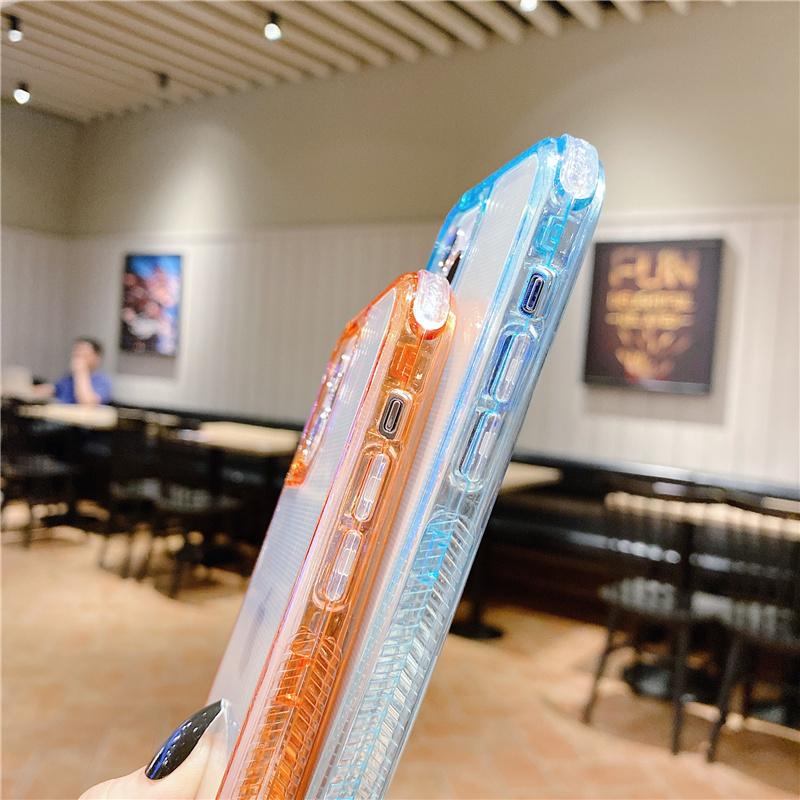 Shockproof Frame Transparent Phone Case For Iphone 14 13 11 12 Pro Max Xs X Xr Max 14plus Candy Color Clear Soft Tpu Back Cover