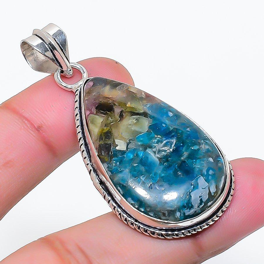 Natural Tourmaline Gemstone Handmade 925 Sterling Silver Pendant 2.01  AP-15115