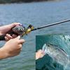 Lure Fishing Rod Combo Baitcasting Reel Freshwater Carbon Magnetic Brake 11+1BB Smooth Blue Tackle