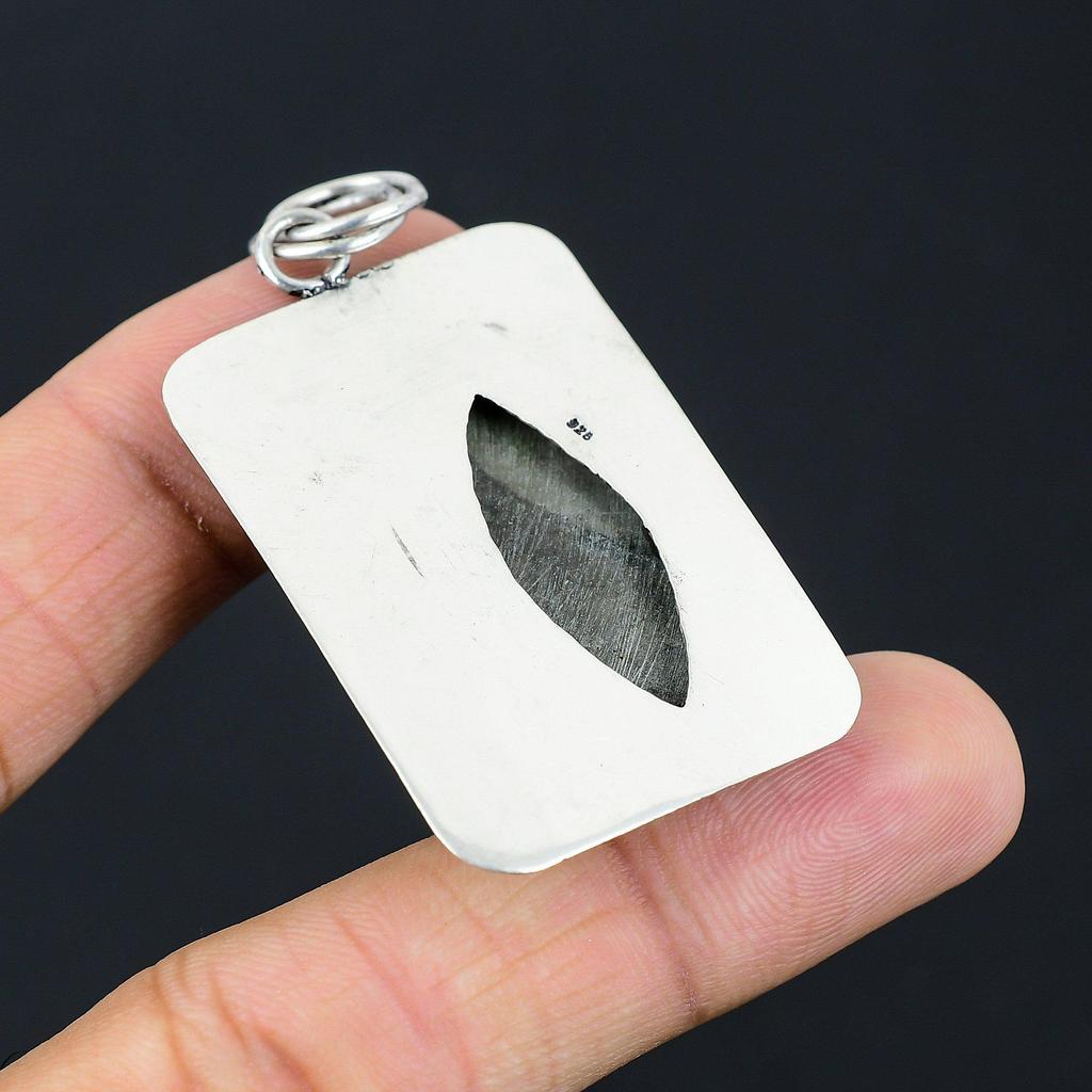 Natural Gabbro Jasper Gemstone Jewelry 925 Sterling Silver Pendant For Women