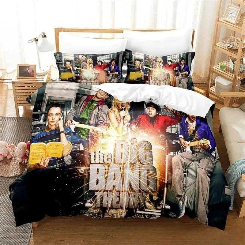 3D-tryck Big Bang Theory Sängklädesset, Påslakan Täcke Sängset Quiltöverdrag Örngott, King Queen Twin Storlek Pojkar Flickor Vuxna