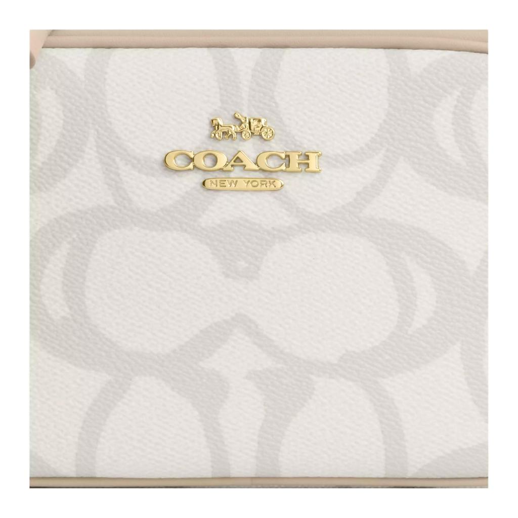 Coach Jamie 20 Adjustable Shoulder Strap Signature Coated Canvas Camera Bag Women shoulder bag Cream-White CBL94-IMIVO