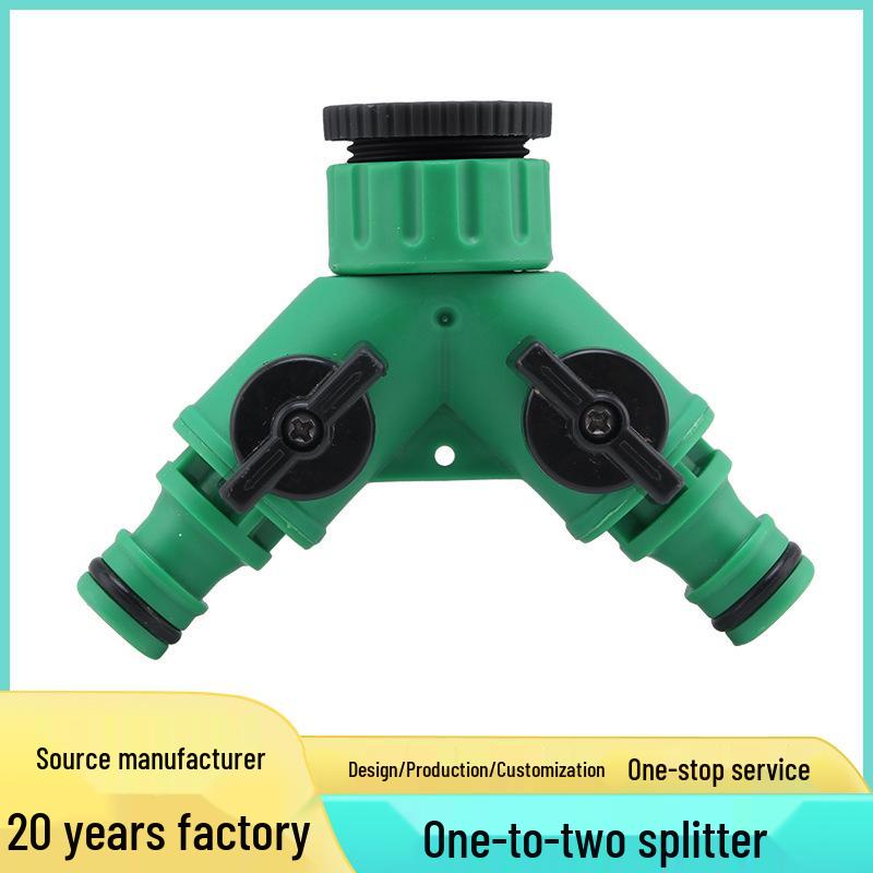 Y-Type Water Pipe Hose Diverter: 1-to-2 Male Thread Faucet Quick Connector