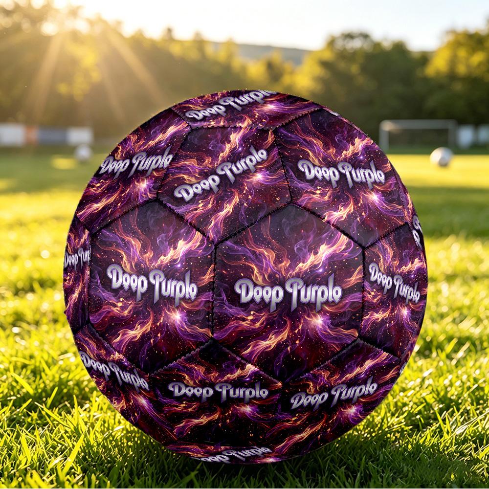 Deep Purple Print Standard Size 5 Soccer Ball Durable Shock?Absorbing Ball For Training Match Outdoor Play
