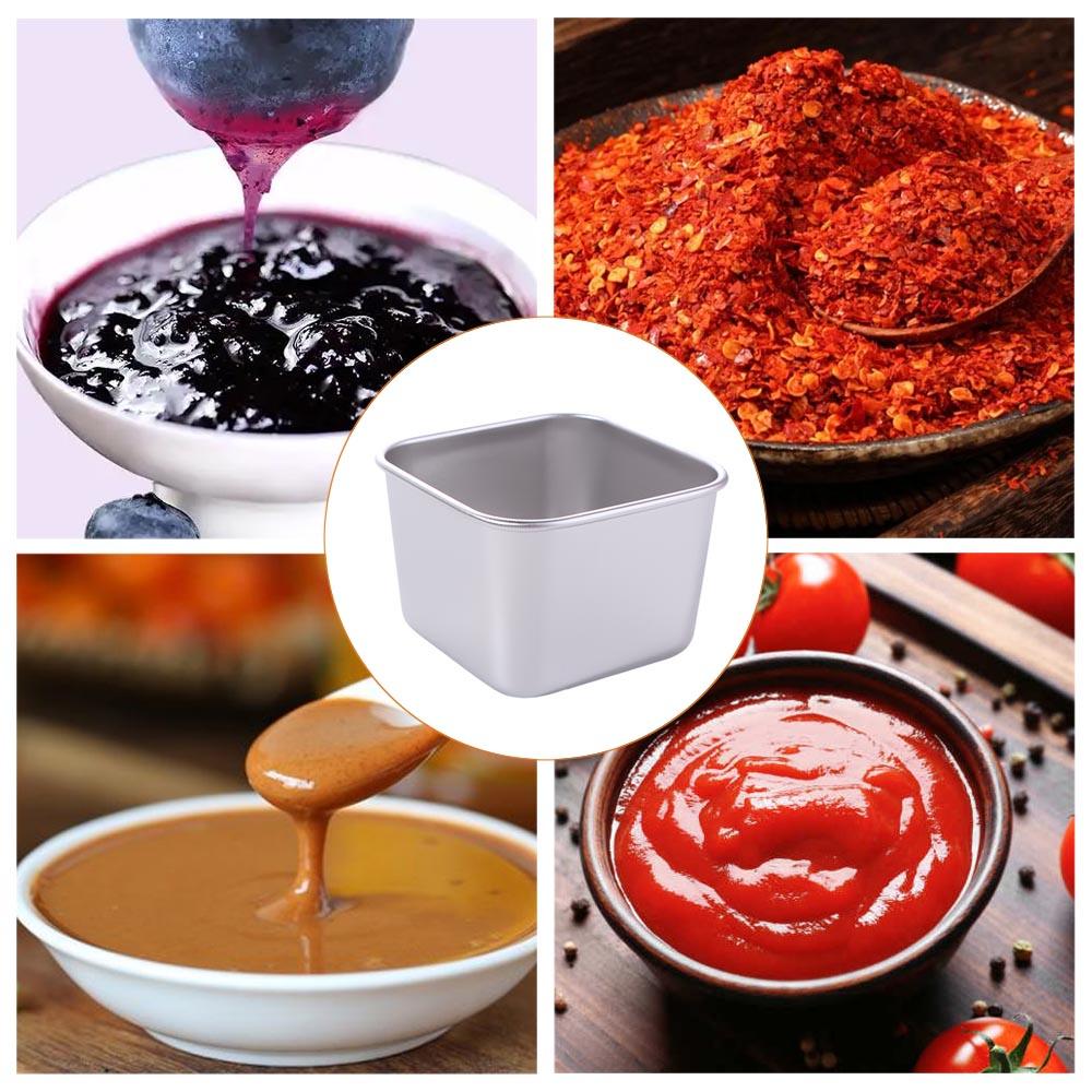 6pcs Square Salad Dressing Cup Leak-proof Snack Box Portable Seasoning Container  Office