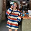 Trendy Striped Long-Sleeve Loose T-Shirt for Women - Fall 2023 Fashion