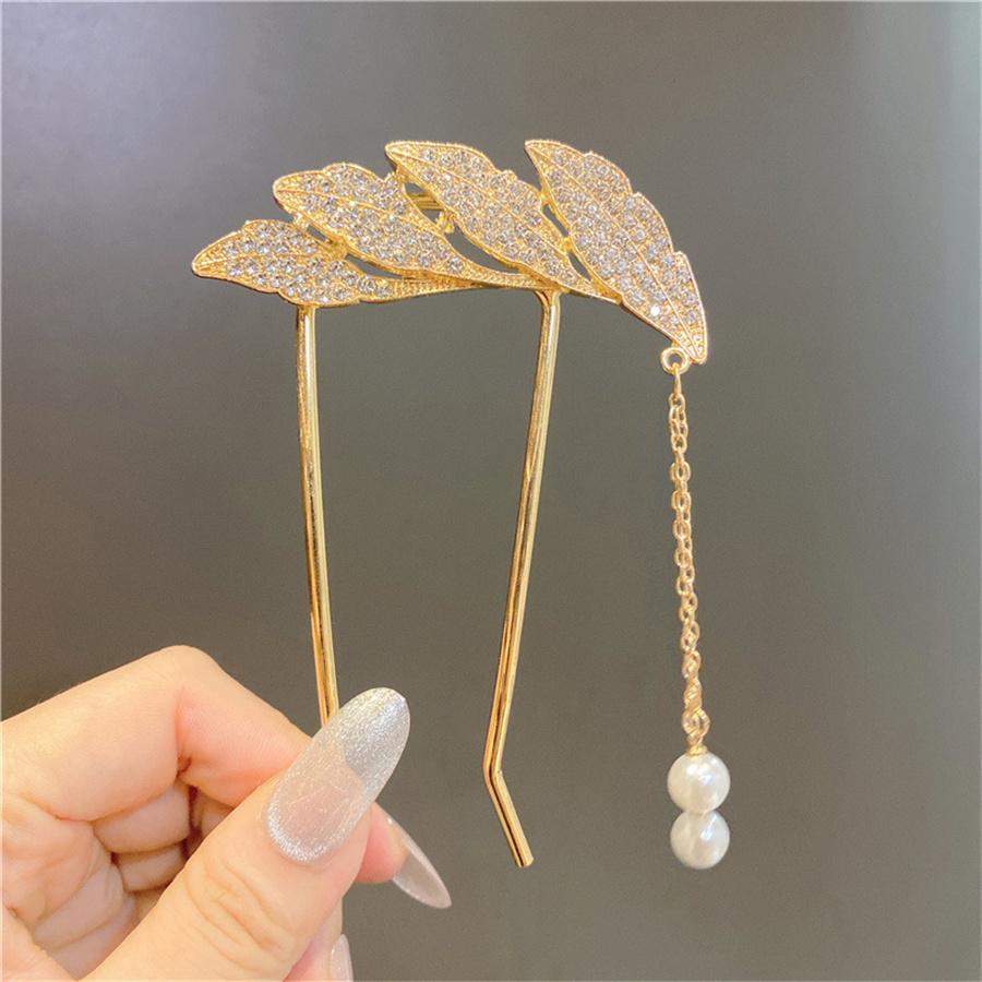 Elegance Women Bowknot U Shape Rhinestone Hairpins Metal Hair Sticks Hairclip Bridal Wedding Banquet Hair Accessories Headwear