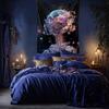 VIKAMA Crystal Skull Tapestry Starry Sky with Floral Motifs Inside the Skull Bedroom Wall Hanging Living Room  Dormitory Decor