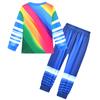 19759 Kinderen Jongens Meisjes Regenboog Roblox Bedrukt Lange Mouwen Ronde Hals T-shirt Broek Trainingsbroek Sets