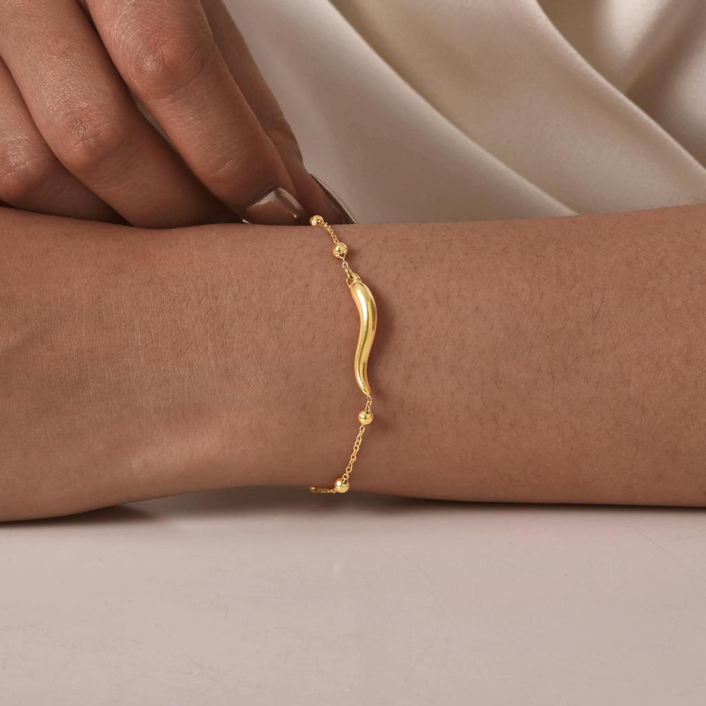 Simple Fashion Women'S Jewelry Stainless Steel Pepper Gold Bracelet 2303
