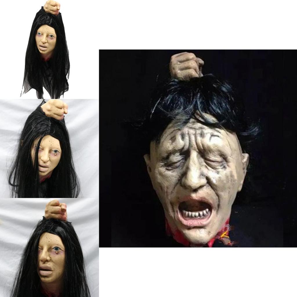 Halloween Haunted House Scene Decor Latex Filled Head Prop For Party And Bar Setup