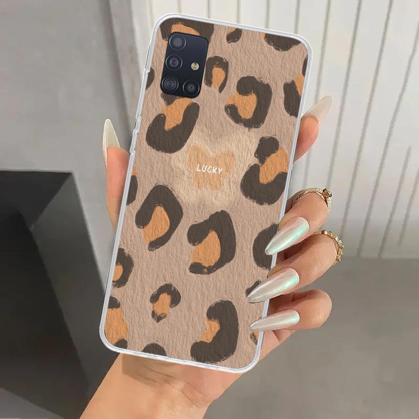 Leopard Print Phone Case for Samsung Galaxy A52 A32 A22 A12 A02S A50S A30S A10S Note 20 Ultra 10 Plus S10 A31 A20 A71 A72 Galaxy