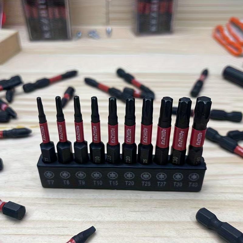 10 Piece S2 Magnetic Impact Drill Bit Set Rust Resistant for Power Tools Secure Fit for Home Office Assembly Projects