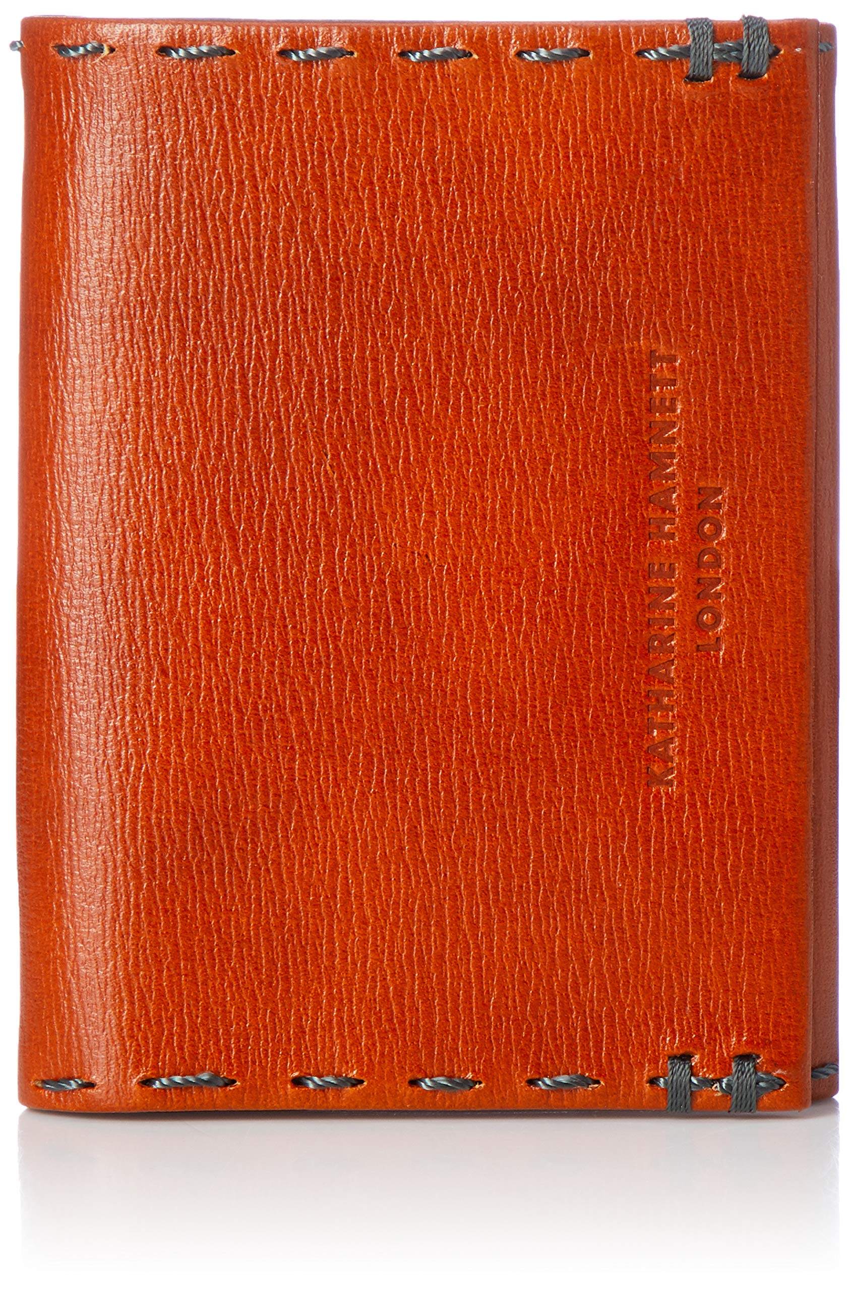 

Katharine Hamnett London Color Tailored 2 Tri-fold Wallet, Made with Premium Japanese Antique-Style Kip Leather (Calfskin), Compact Tri-fold with