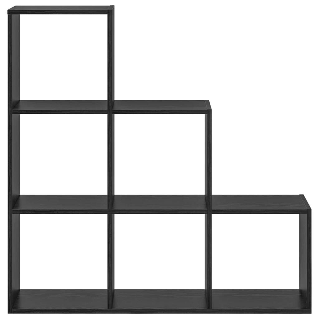 Room Divider Bookshelf Black Oak Effect 99 x 29 x 99 cm