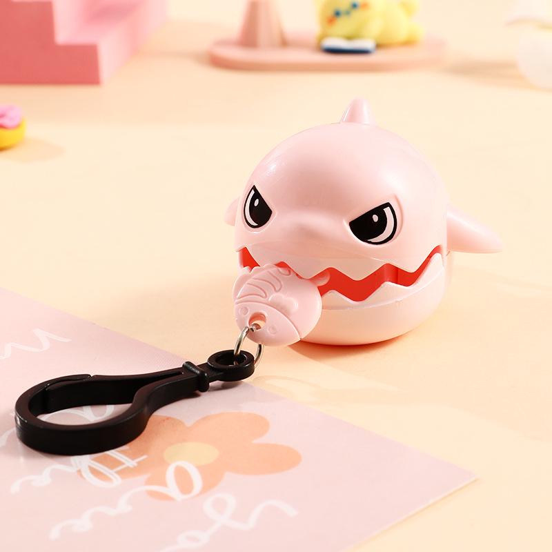 Cartoon Shark Bite Teeth Keychain - Cute Stress Relief Toy Backpack Pendant