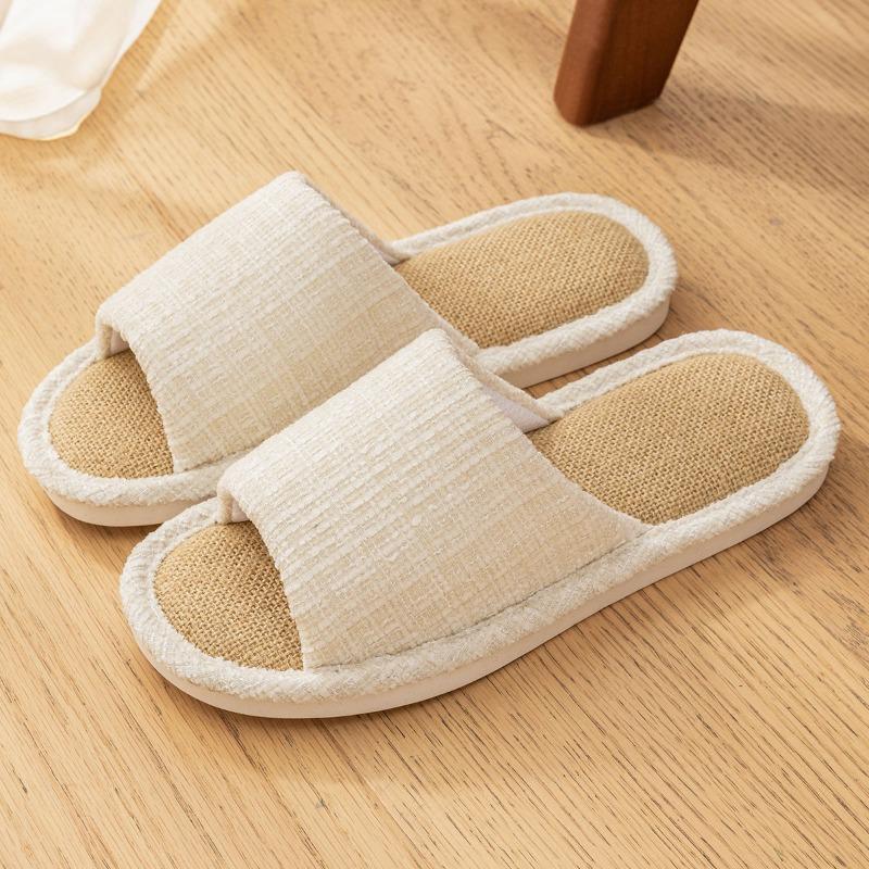 Lidani linen slippers men's summer home indoor four seasons non-slip sweat-absorbing women's floor cotton and linen sandals