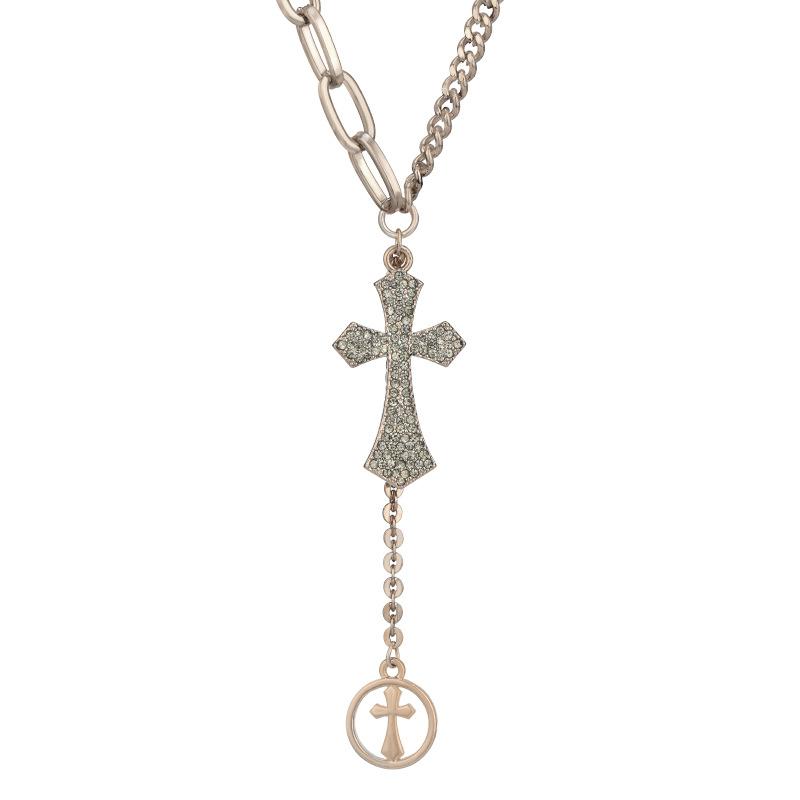 Fashion Sweater Chain Long Autumn And Winter Cross Necklace Women'S Versatile Clothes Accessories Women