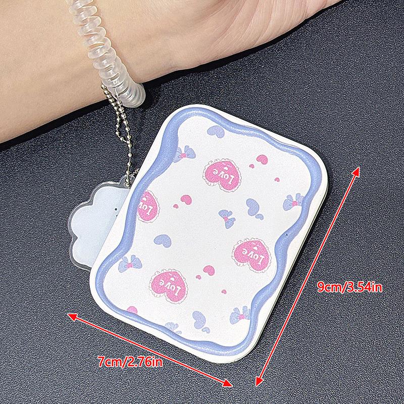 Cartoon Bow Love Heart Portable Mirror Comb Set Foldable Creativity Student Cartoon Mirror And Hair Comb Girls Gifts