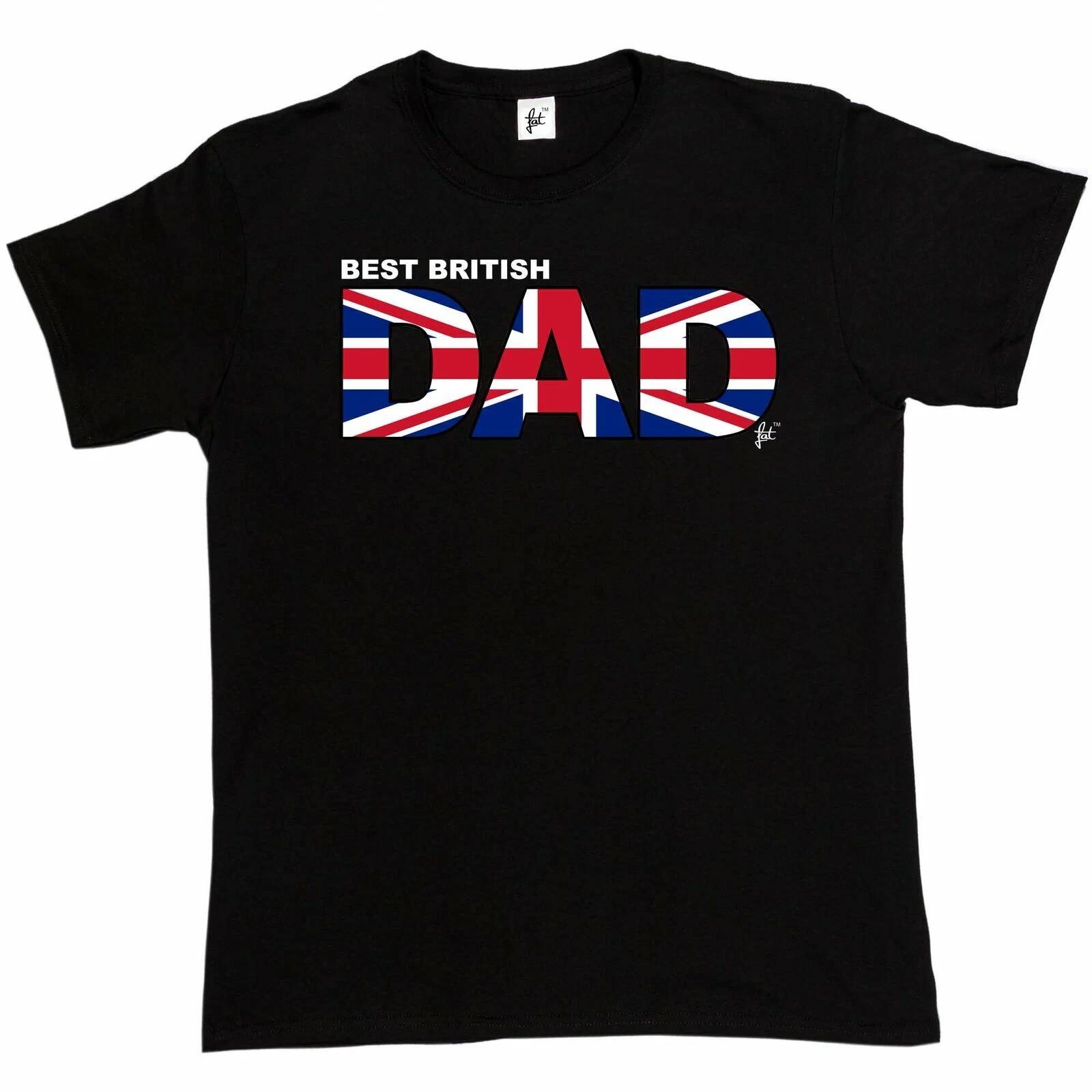 Best British Dad Union Jack Fathers Day Gift Patriotic Christmas Mens T-Shirt XL