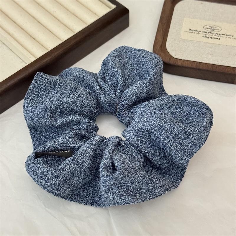 Fall and Winter Red Fashionable Knit Hair Ties Chic Elastic Ponytail Holders Knit Fabric with Texture Chrismas Hair Accessories
