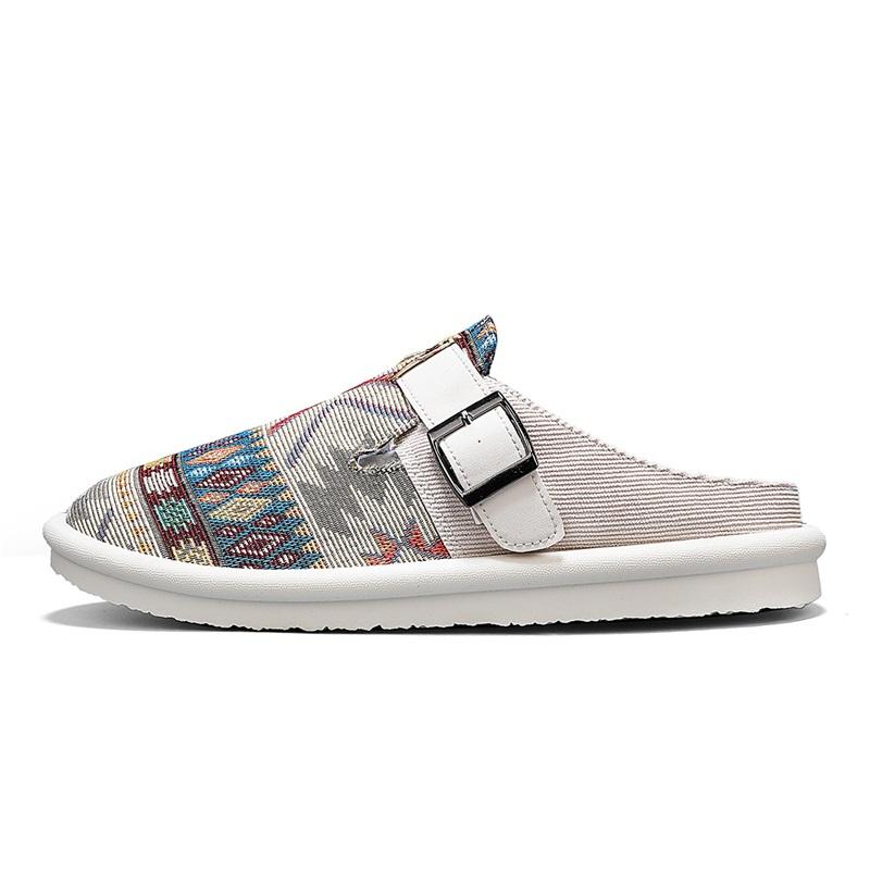 Men'S Casual Slippers Summer New Cloth Breathable Outdoor Non-Slip Fashion Slippers  Half-Drag Sports Slippers