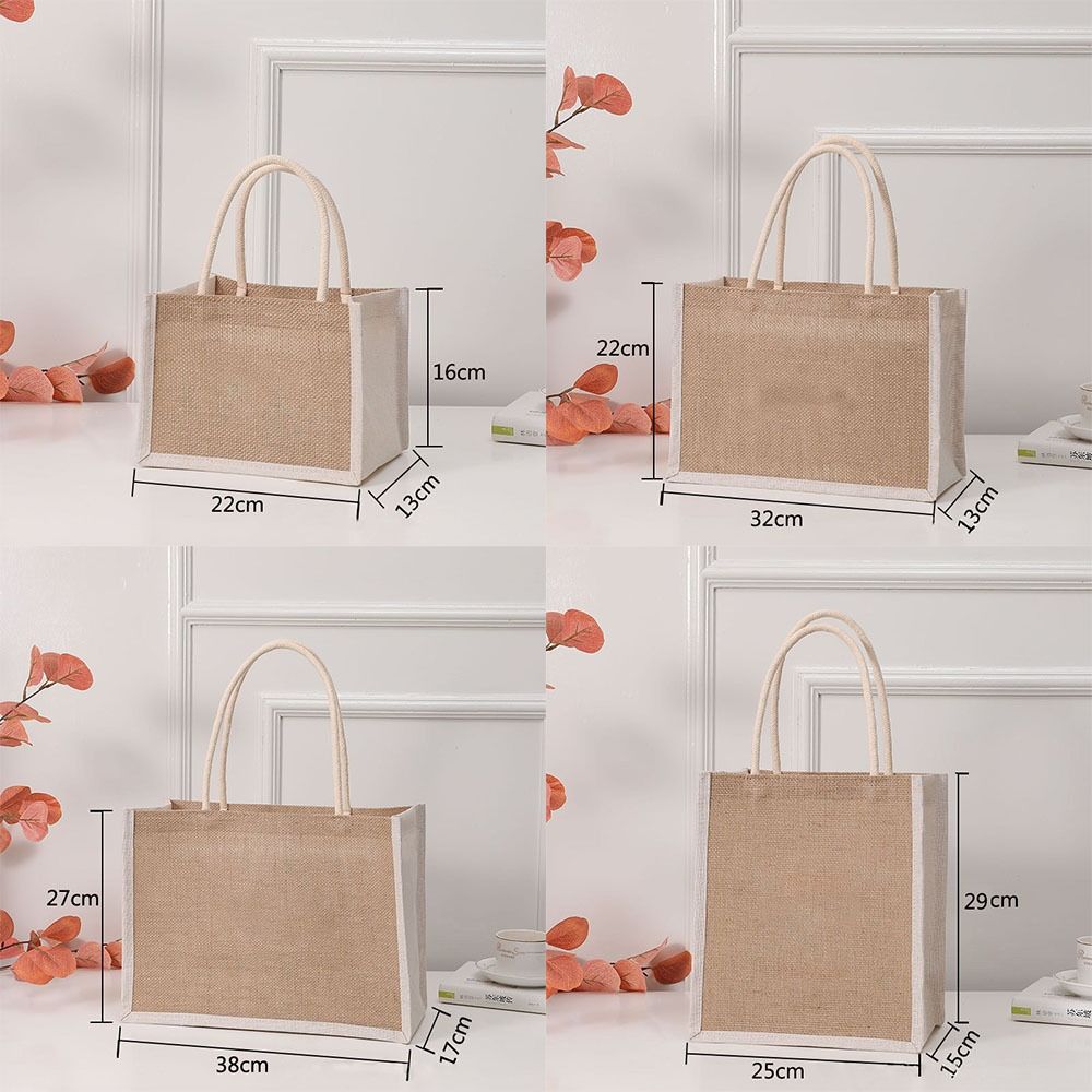 Portable Imitation Linen Bag Hand-painted Large Capacity Beach Tote Bag Bridesmaid Gifts Bag