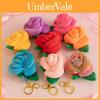 Cute Rose Flower Plush Pendant With Short Pile Fabric For Backpack Decor