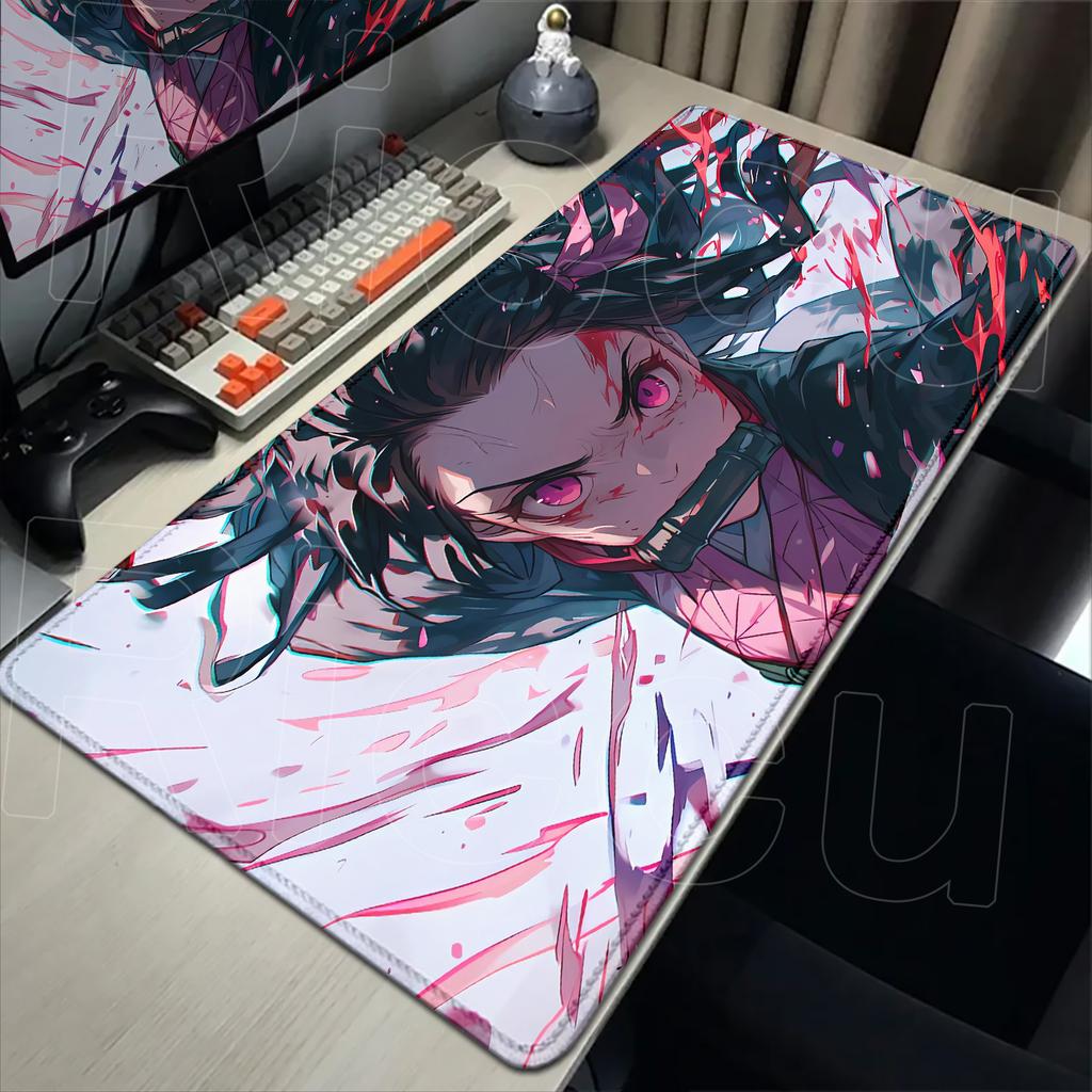 New Kawaii Girl Nezuko Kamado Mouse Pad Laptop Anime HD Print Gaming Keyboard Carpet Demon Slayer Mousepad PC Cute Game Desk Mat