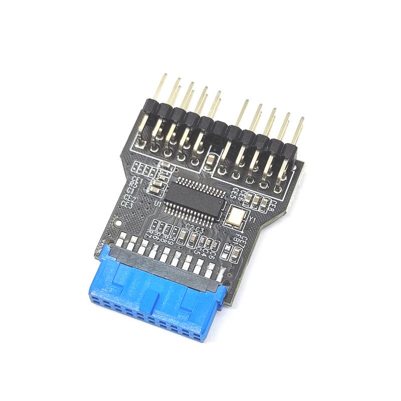 USB 2.0 Motherboard Hub: 9-Pin to Dual 9-Pin Expansion Adapter