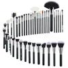 40-Piece Black Makeup Brush Set: Complete Beauty Tool Kit with Brush Bag