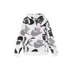 Nike Street Style Graffiti Print Mixed Hook Fleece-Lined Hoodie Men Tops Black White CJ6313-010