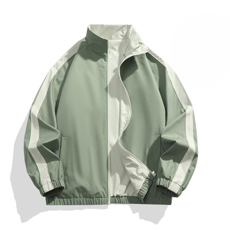 Stand-up Collar Group Jacket Double-sided Jacket Men's Spring and Autumn American Casual Sports Loose
