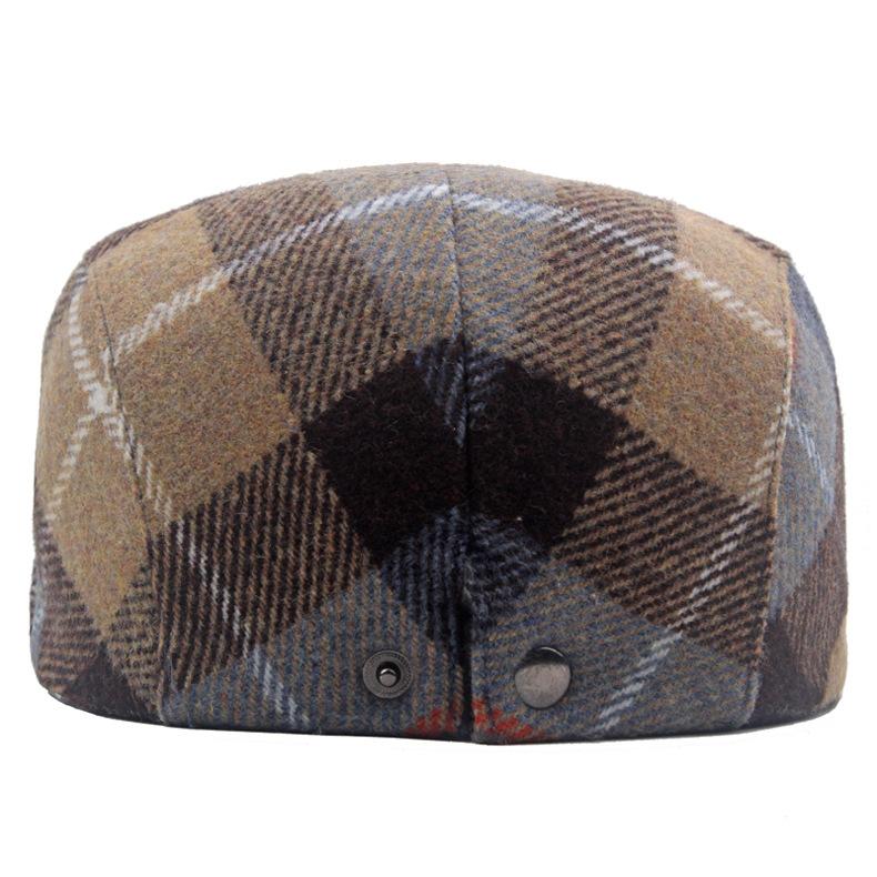 Czapka Forward Jesienno-zimowa męska beretowa ciepła czapka Artsman Brytyjska czapka w kratę