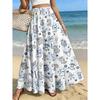 Plus Size Women'S Elegant Fashion Skirt, Casual Printed Midi Dress, Christmas Theme Easy Line Pattern