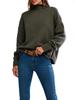 Yuehe Cross 2026 Women's Versatile High Neck Solid Color Knit Sweater