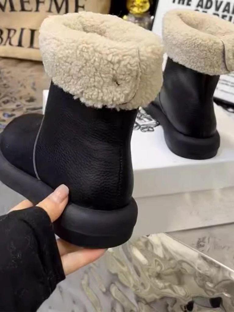 Rejia 2025 Winter Milk Tea Color Women's Martin Boots - Flat Bottom, Two-Wear, Thickened Snow Boots