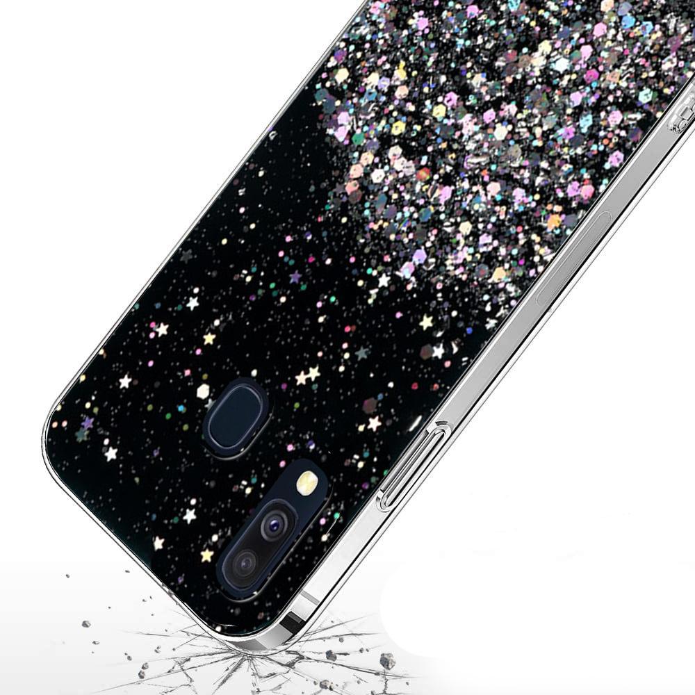 Samsung Galaxy A40 Case, Glittery, Black