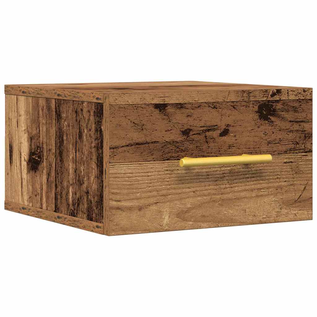 Wall Mounted Nightstand Reclaimed Wood Look 35 x 35 x 20 cm Particleboard