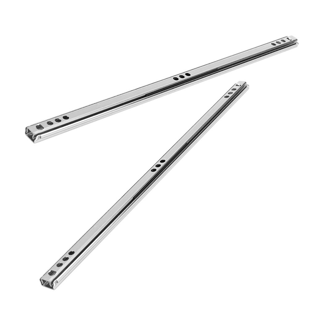 2PCS New Smooth Glide Bearing Drawer Slides Two Way Slide 17mm Wide Drawer Rail Drawer Slides Kitchen