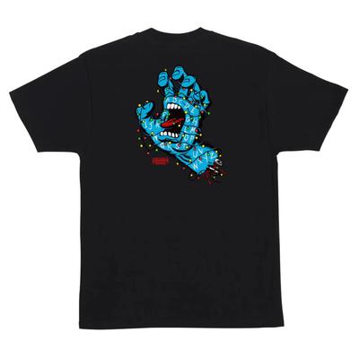 SANTA CRUZ T-shirt a maniche corte da uomo Stranger Things Luci Urlanti Skate Shirt Nera
