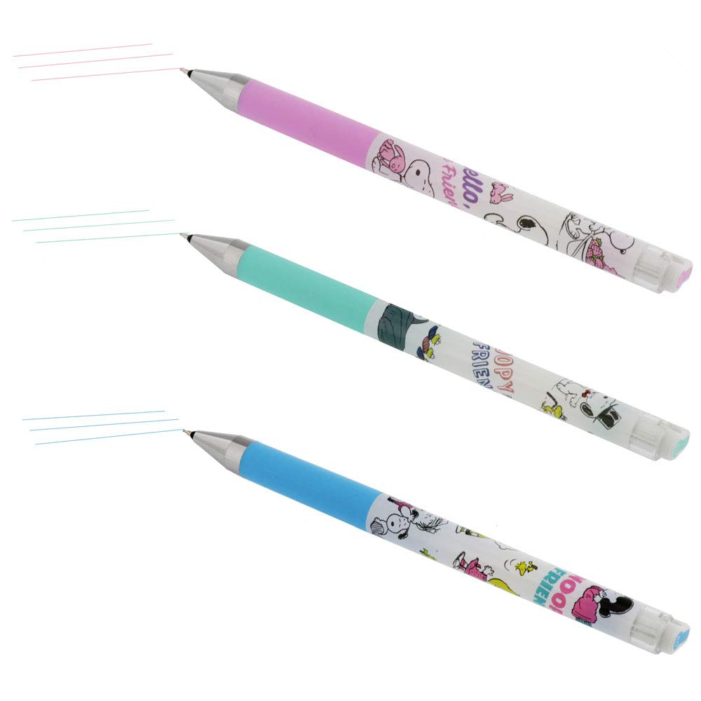 Sunstar Stationery Snoopy Gel Ink Ballpoint Pen Juice Up Set of 3 Pastel S4647742 0.4mm