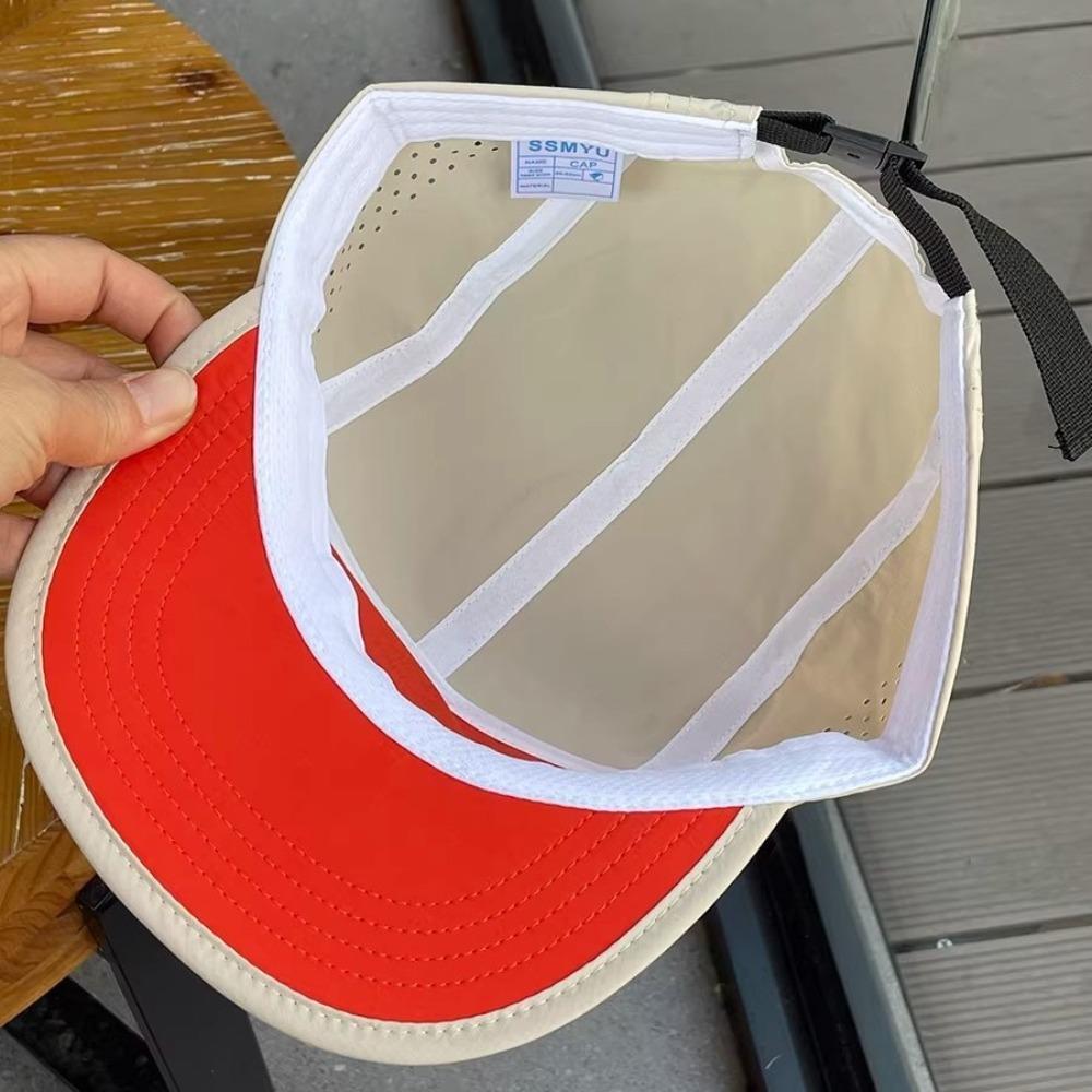 Color Block 5-Panel Baseballkappe - Gestickter Buchstabe Schnelltrocknend Netzatmungsaktiv Sportkappe, Mode Lässig Leichtgewicht Tragehut