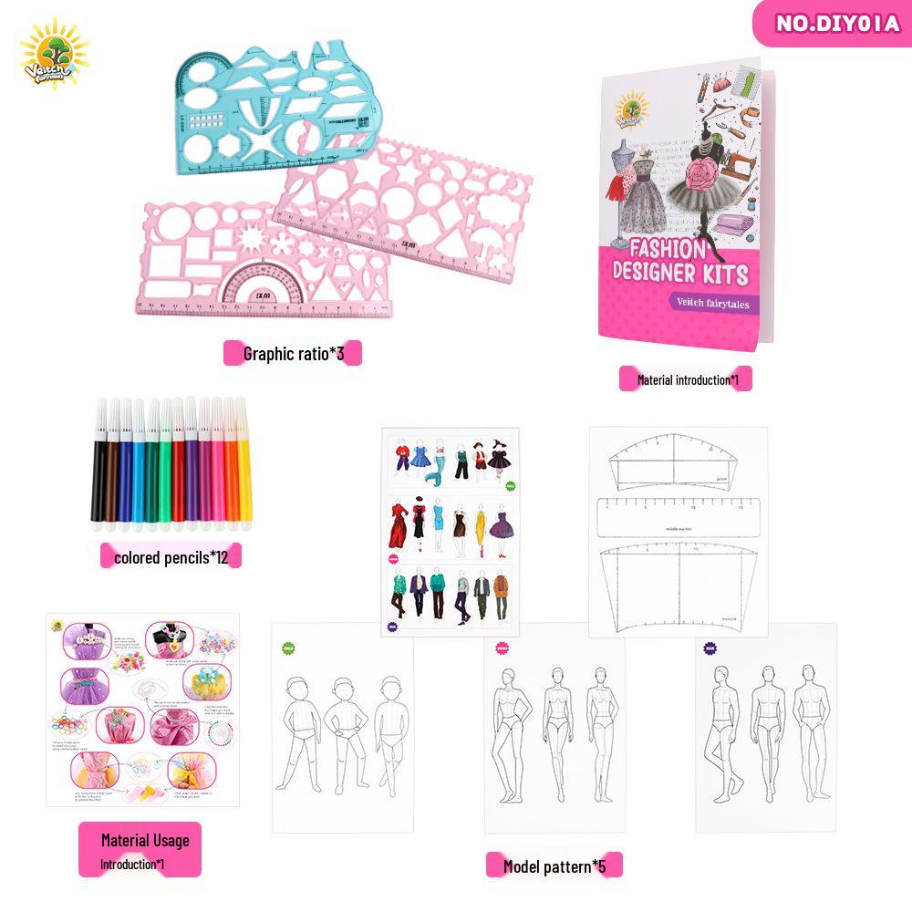 DIY Sewing Set for Creative Girls Ages 6-12: Design and Make Children's Clothing